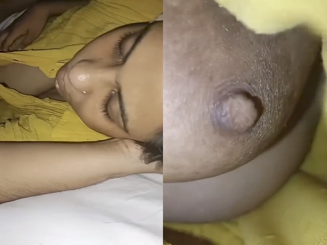sleeping sister boob touch by brother and nipple