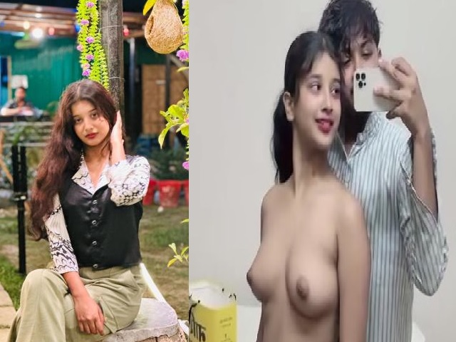 cute girlfriend topless foreplay with boyfriend