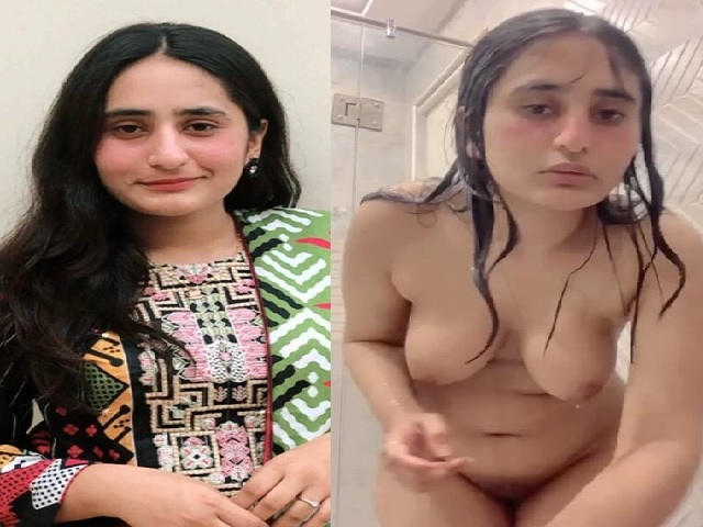 gorgeous Muslim desi lady bathing naked viral