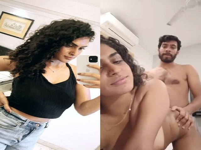 curly hair Indian girl blowjob and xxx doggy